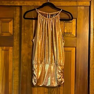 NWT .. White House, Black market copper colored halter top